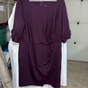 Taylor Deep Purple Long Sleeve Dress